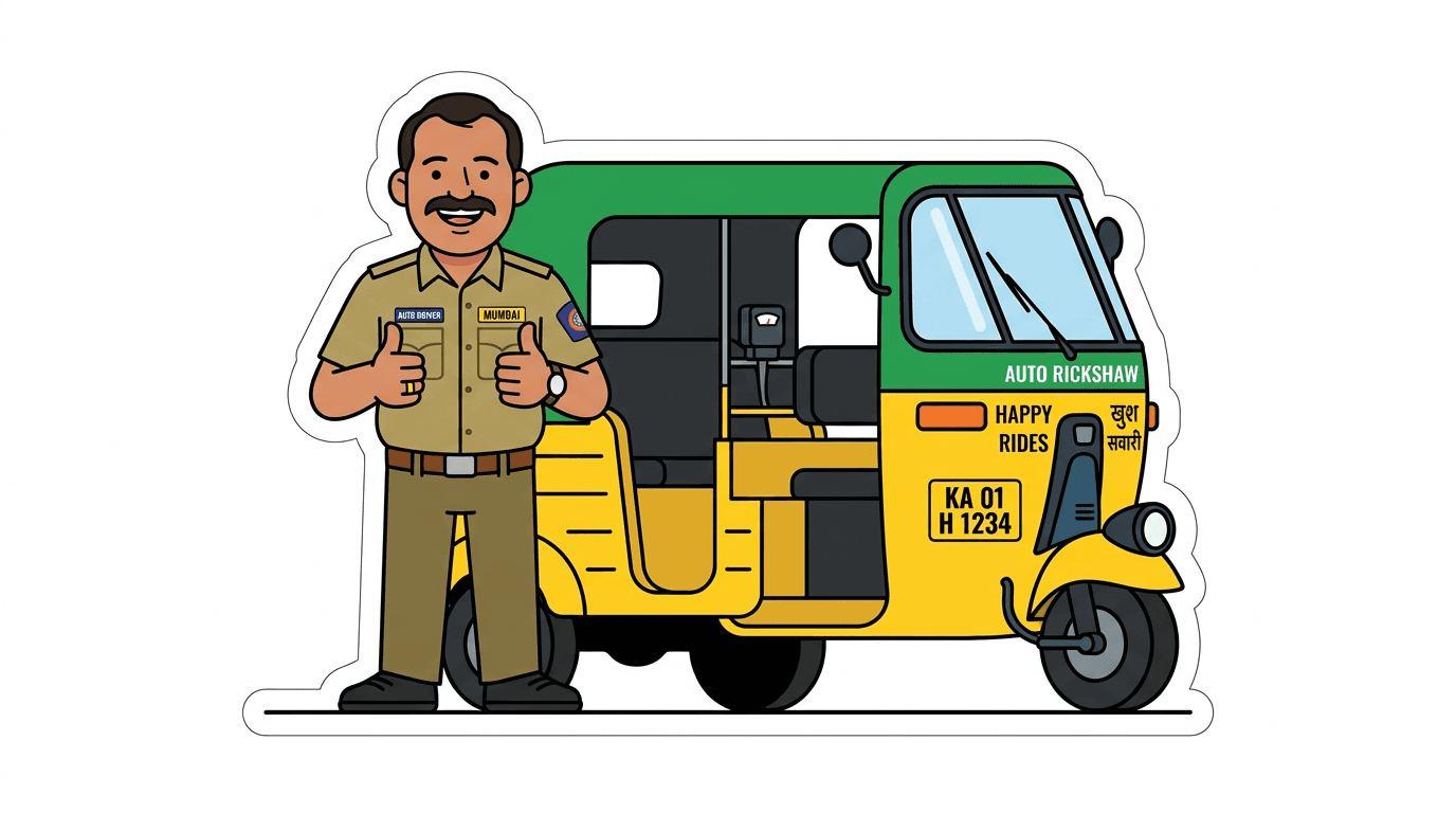 Confident auto driver ready to go